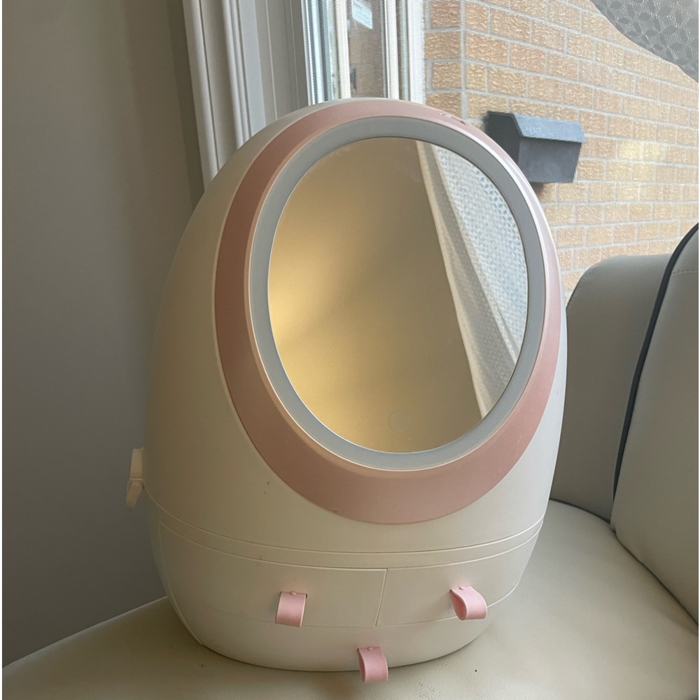 makeup organizer with lights mirror